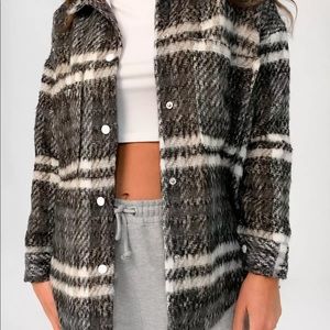 missguided brown plaid shacket